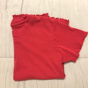 Red Brandy Melville tee with lettuce hem